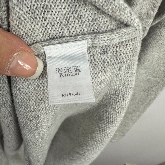 J. Jill Hoodie Sweater Womens M Gray Knit Slouchy Pullover Soft Cozy Minimalist - Picture 6 of 7
